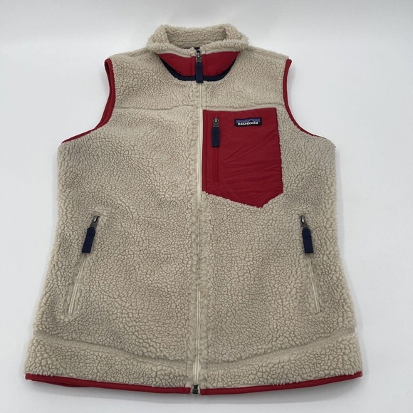Patagonia‎ Classic Retro-X Fleece Vest Womens Medium Beige Style 23083 Sherpa - Picture 2 of 9
